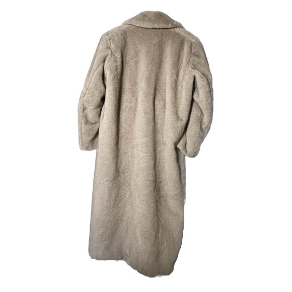 BANANA REPUBLIC LONG WOMEN FAUX FUR COAT TAN SUPER SOFT SIZE XL OVERSIZED RETIRE - Picture 2 of 7